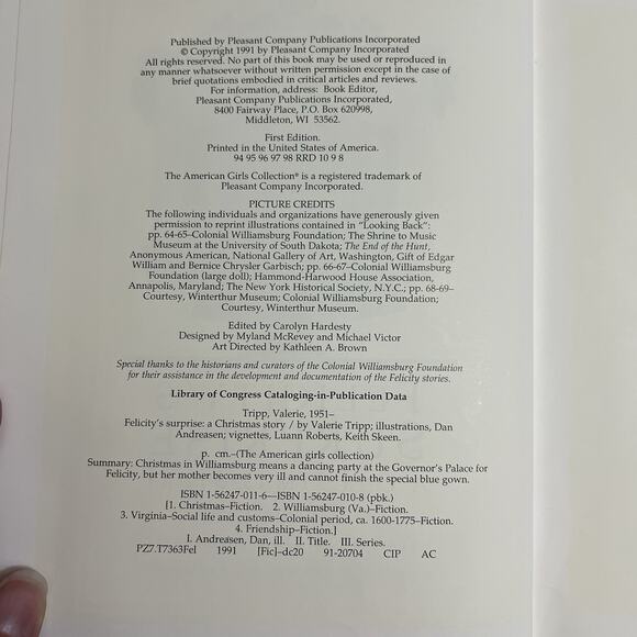 American Girl Book 3 Felicitys Surprise A Christmas Story 1991 First Edition - Picture 3 of 6